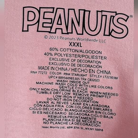 XXXL Peanuts Snoopy Women's Be Kind To Yourself Pink Boyfriend Graphic T-Shirt - Picture 2 of 5